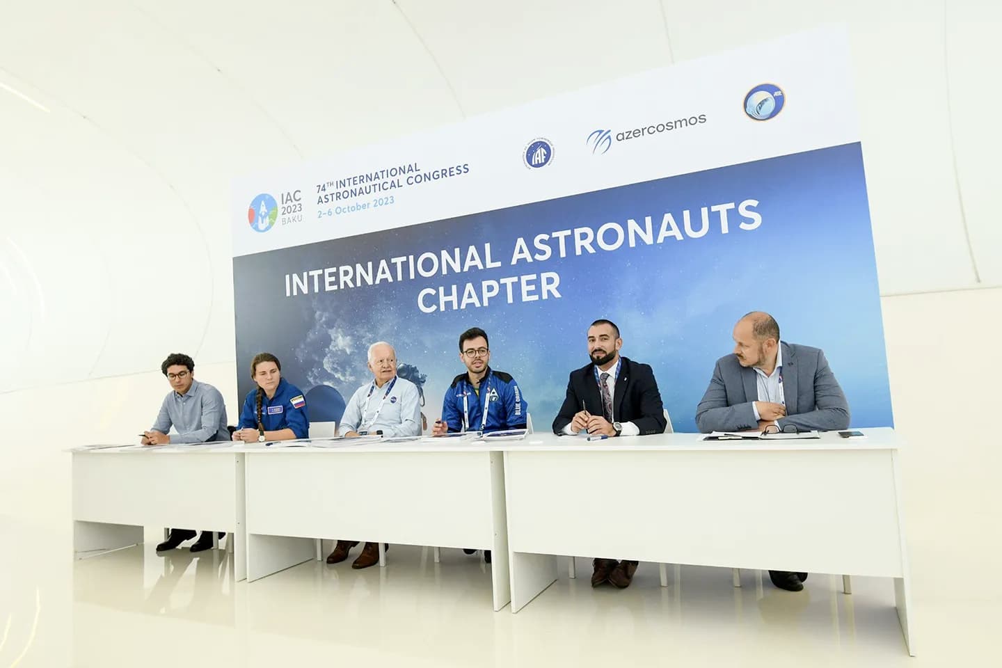 SERA’s first astronaut Victor Hespanha speaks at the 2023 IAC in Baku